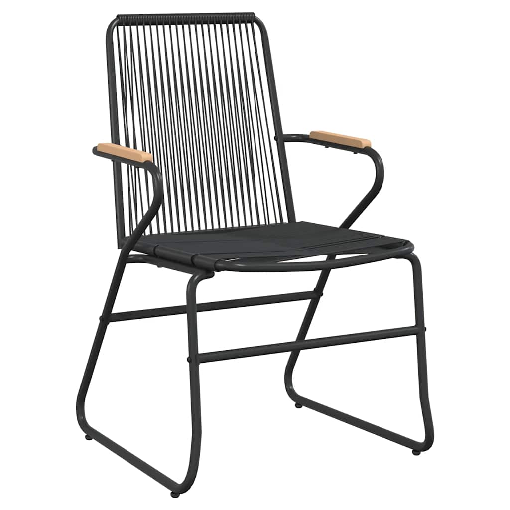3-dijelni vrtni blagovaonski set od PVC ratana crni