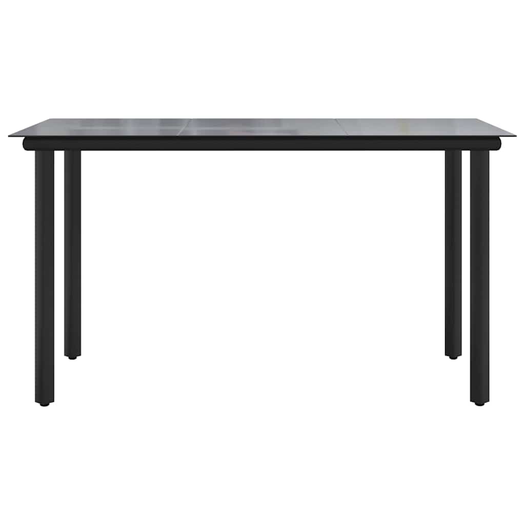7-dijelni vrtni blagovaonski set od PVC ratana crni