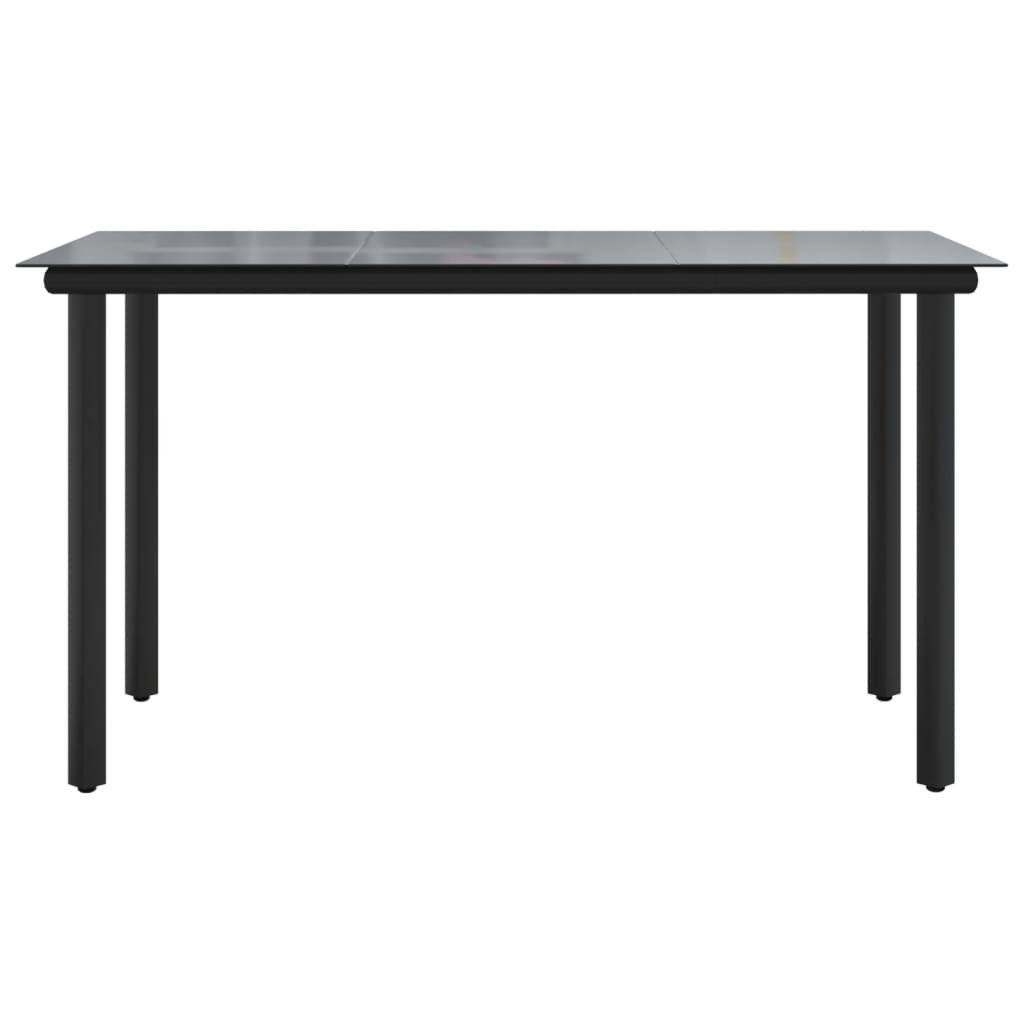 9-dijelni vrtni blagovaonski set od PVC ratana crni