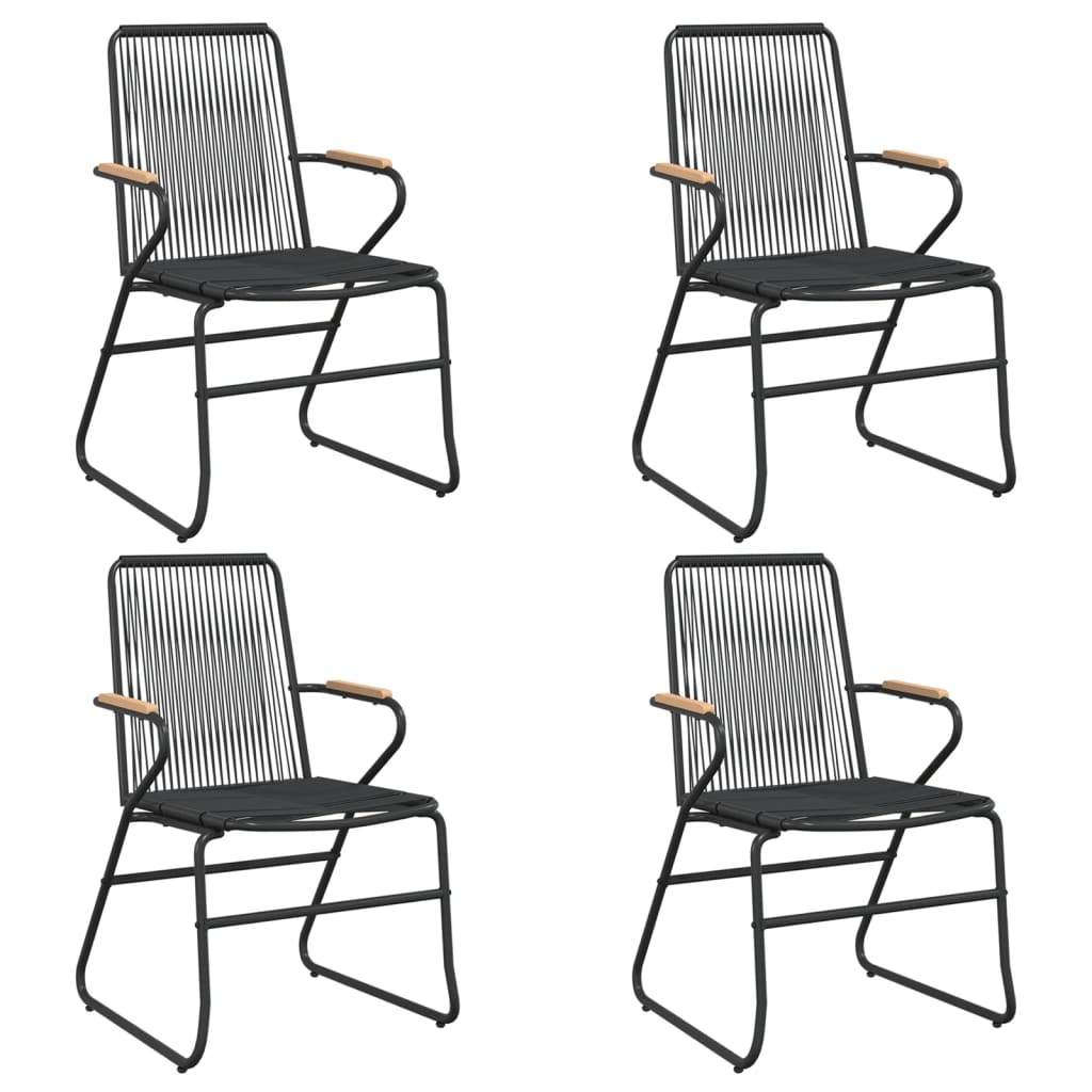 5-dijelni vrtni blagovaonski set od PVC ratana crni