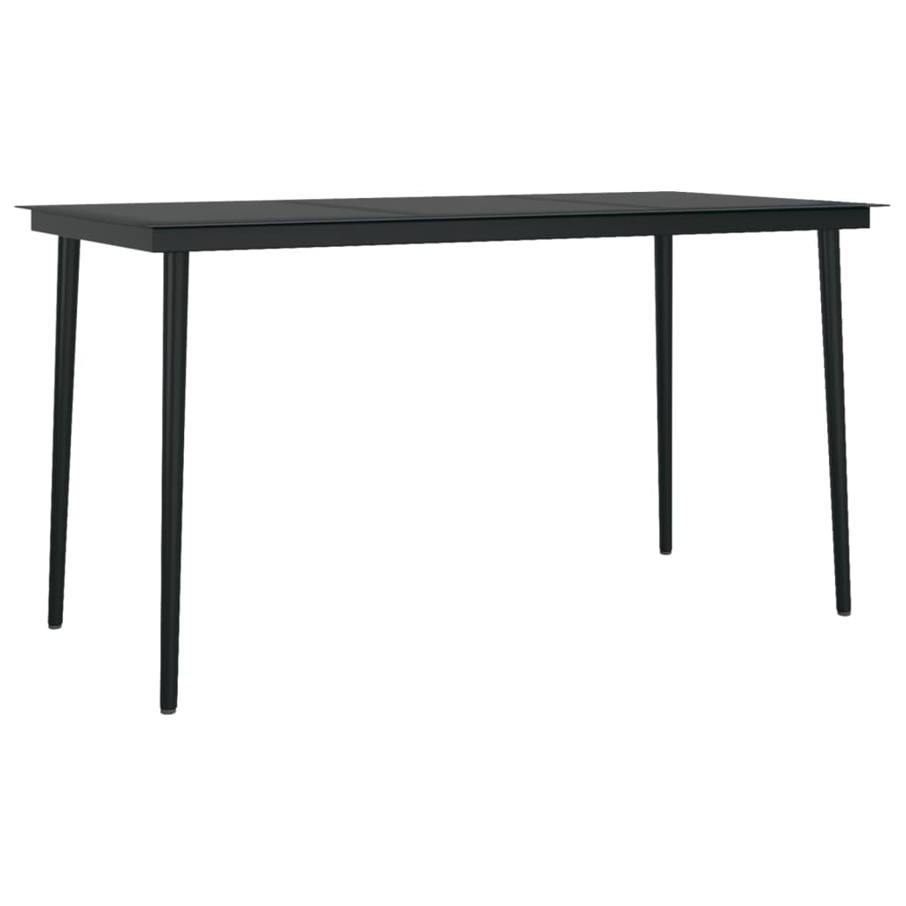 7-dijelni vrtni blagovaonski set od PVC ratana crni
