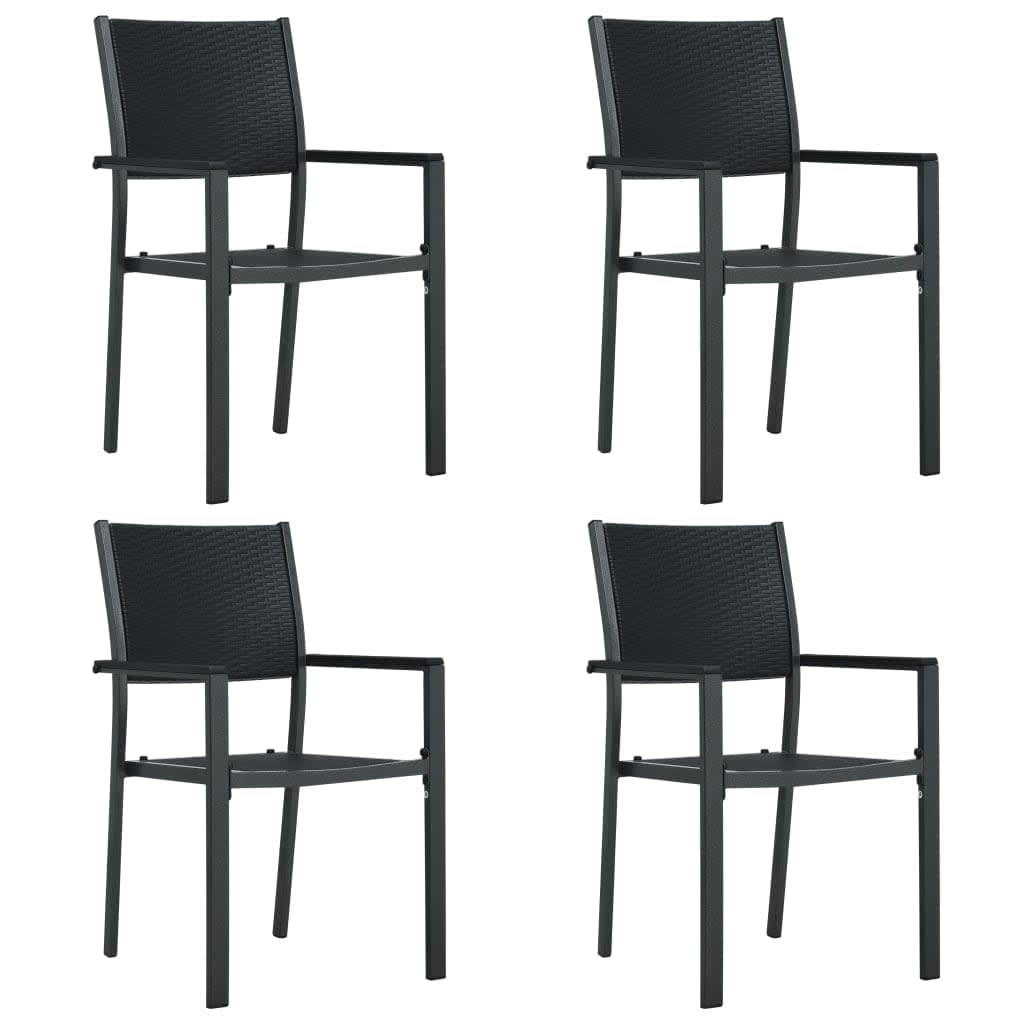 5-dijelni vrtni blagovaonski set crni