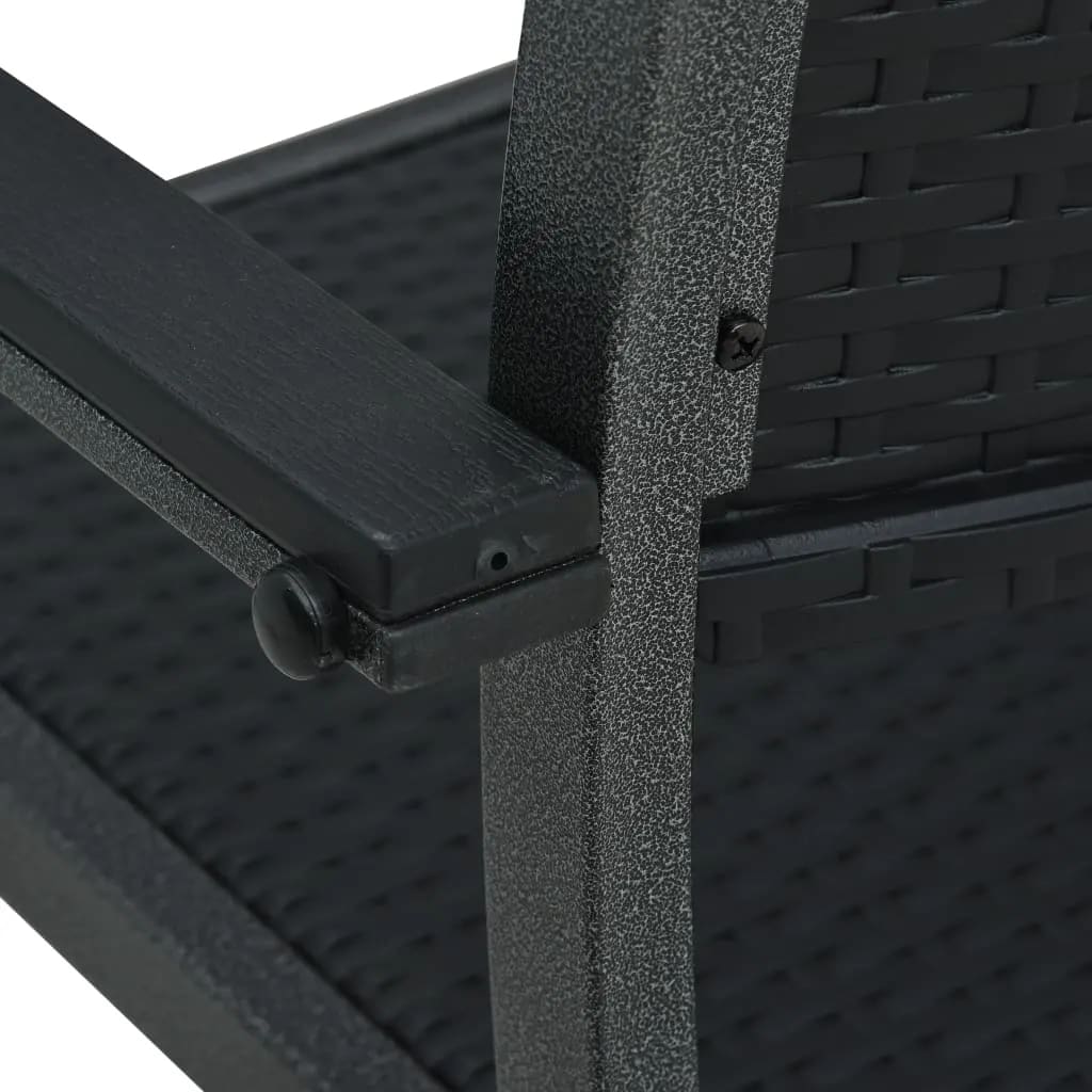 3-dijelni vrtni blagovaonski set crni