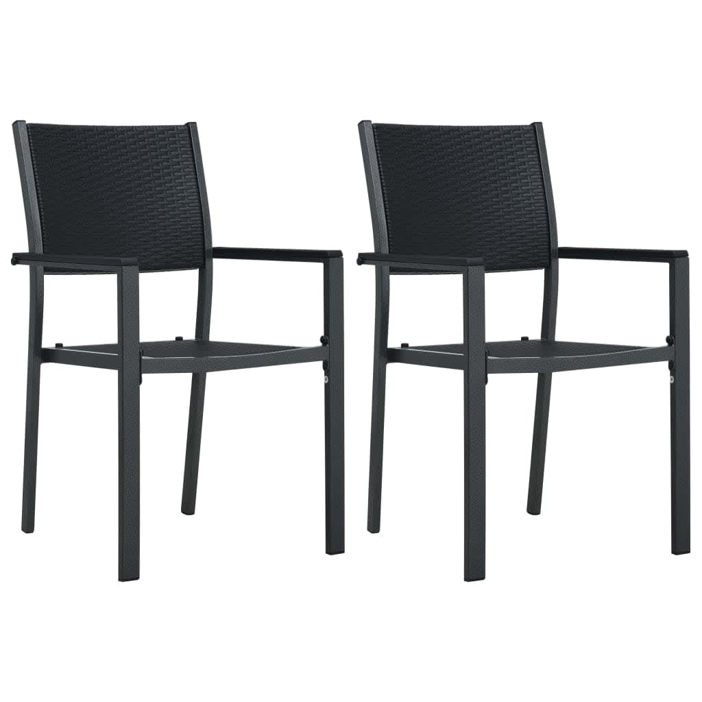 7-dijelni vrtni blagovaonski set crno-bijeli