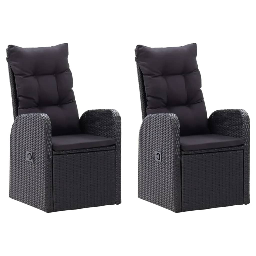 7-dijelni vrtni blagovaonski set s jastucima crni