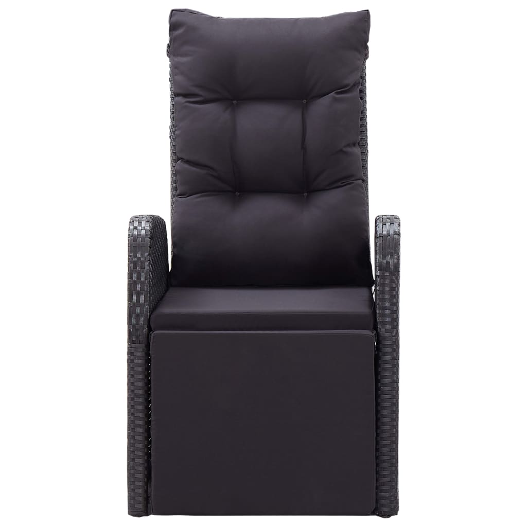 7-dijelni vrtni blagovaonski set s jastucima crni