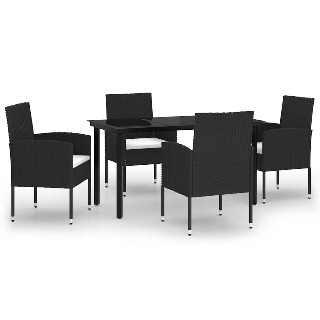 5-dijelni vrtni blagovaonski set crni