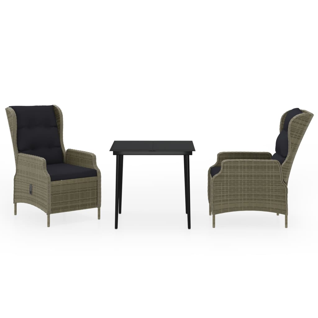 3-dijelni vrtni blagovaonski set smeđi