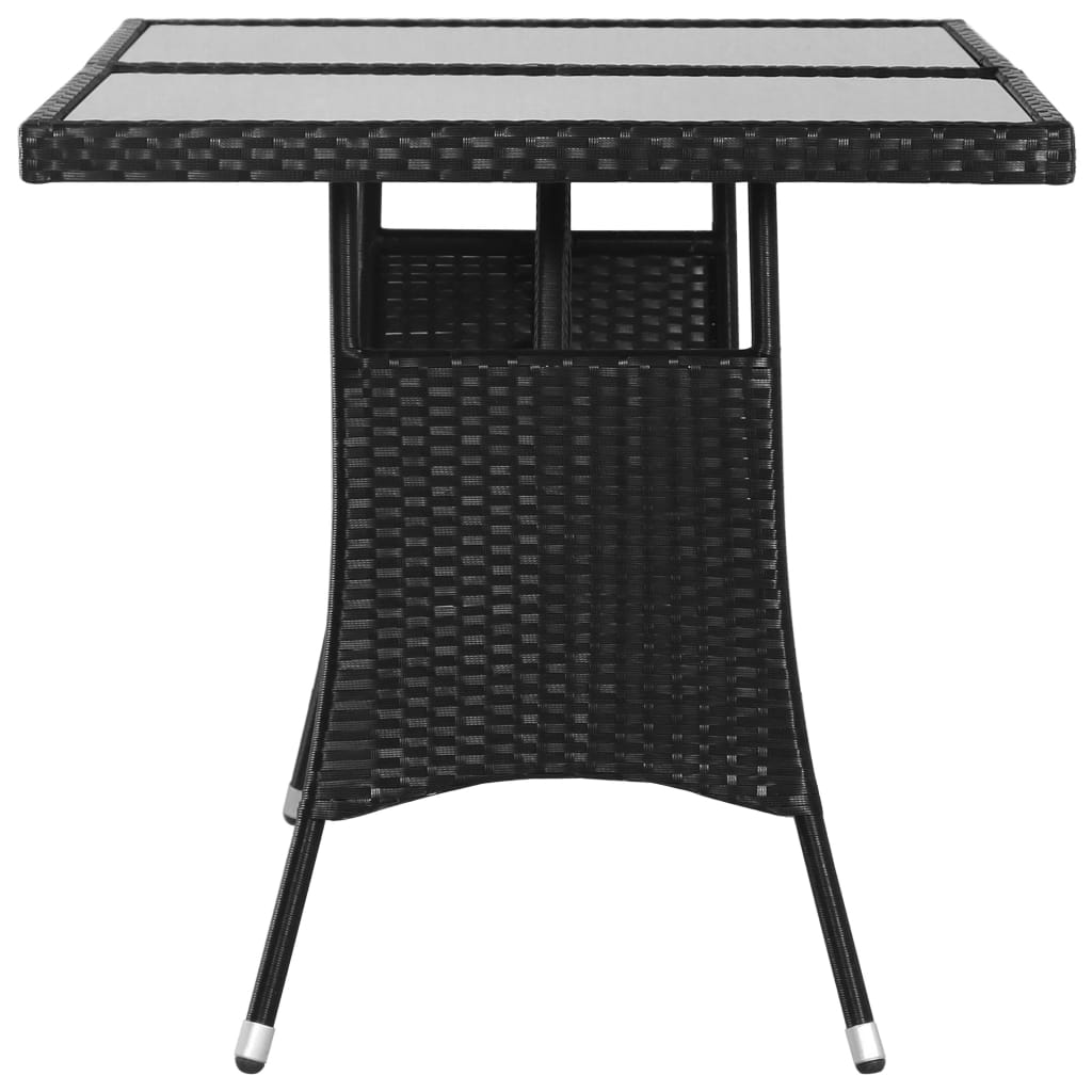 Vrtni stol crni 140 x 80 x 74 cm poli ratan