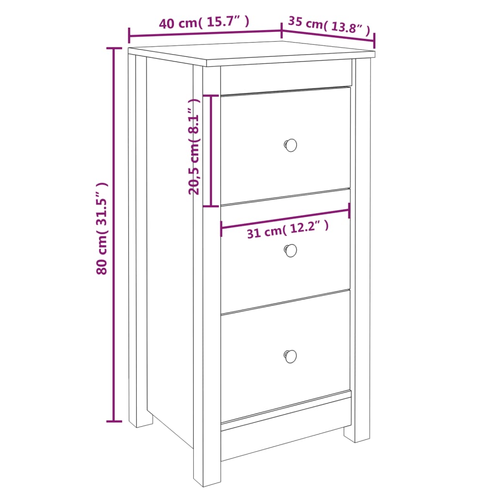 Komoda 40x35x80 cm od masivne borovine