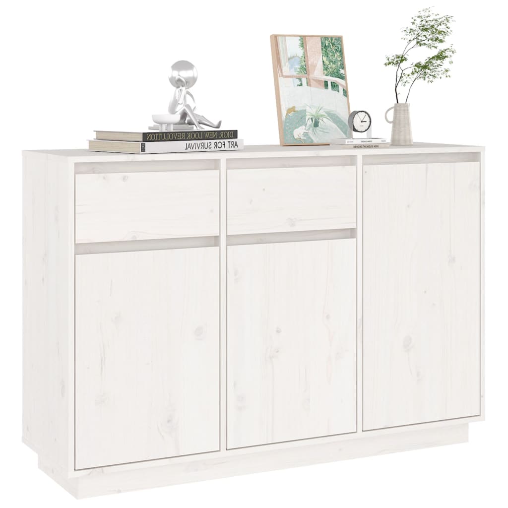 Komoda bijela 110 x 34 x 75 cm od masivne borovine