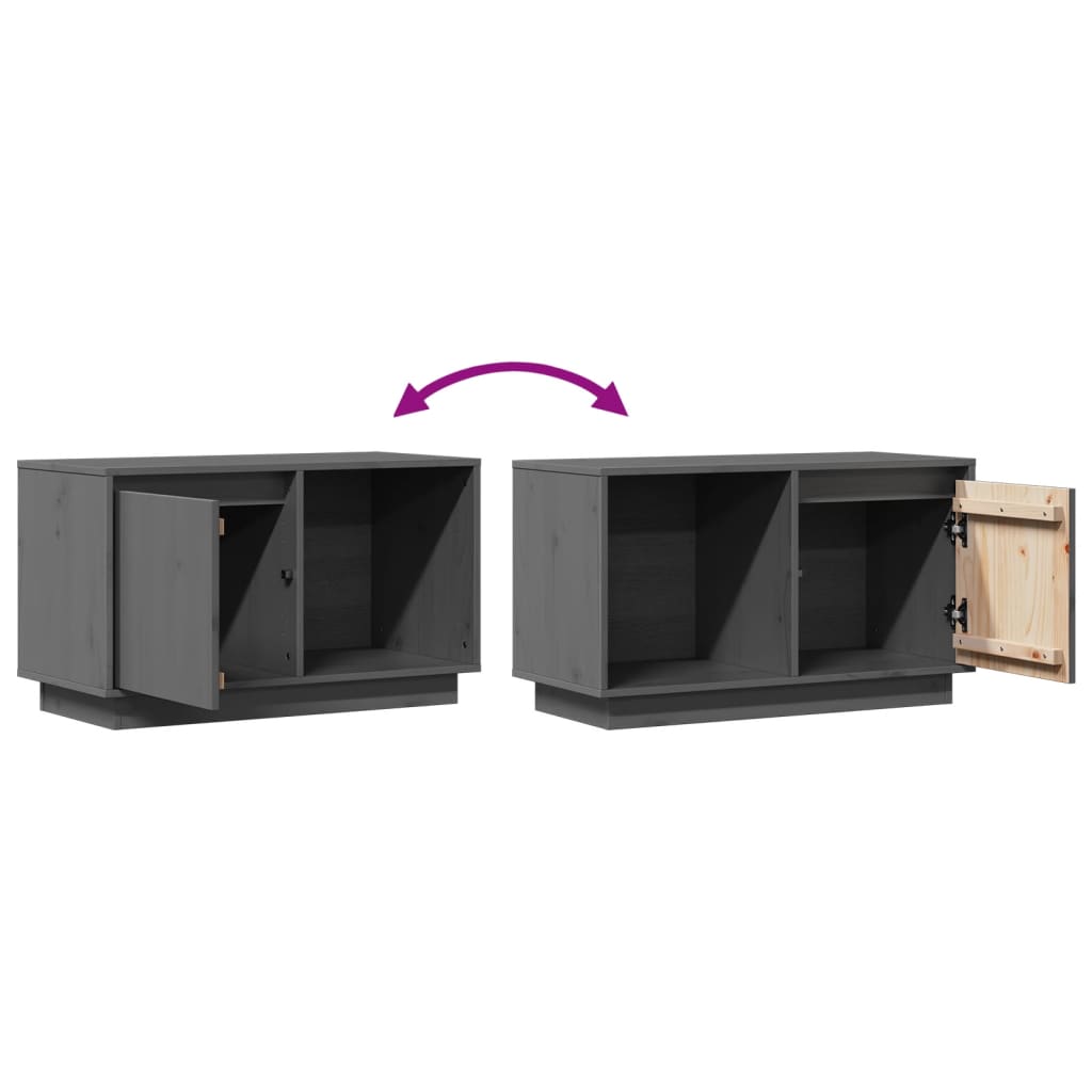 TV ormarić sivi 74 x 35 x 44 cm od masivne borovine