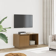 TV ormarić smeđa boja meda 74 x 35 x 44 cm od masivne borovine
