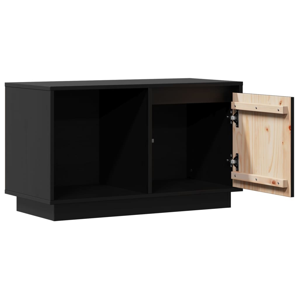 TV ormarić crni 74 x 35 x 44 cm od masivne borovine