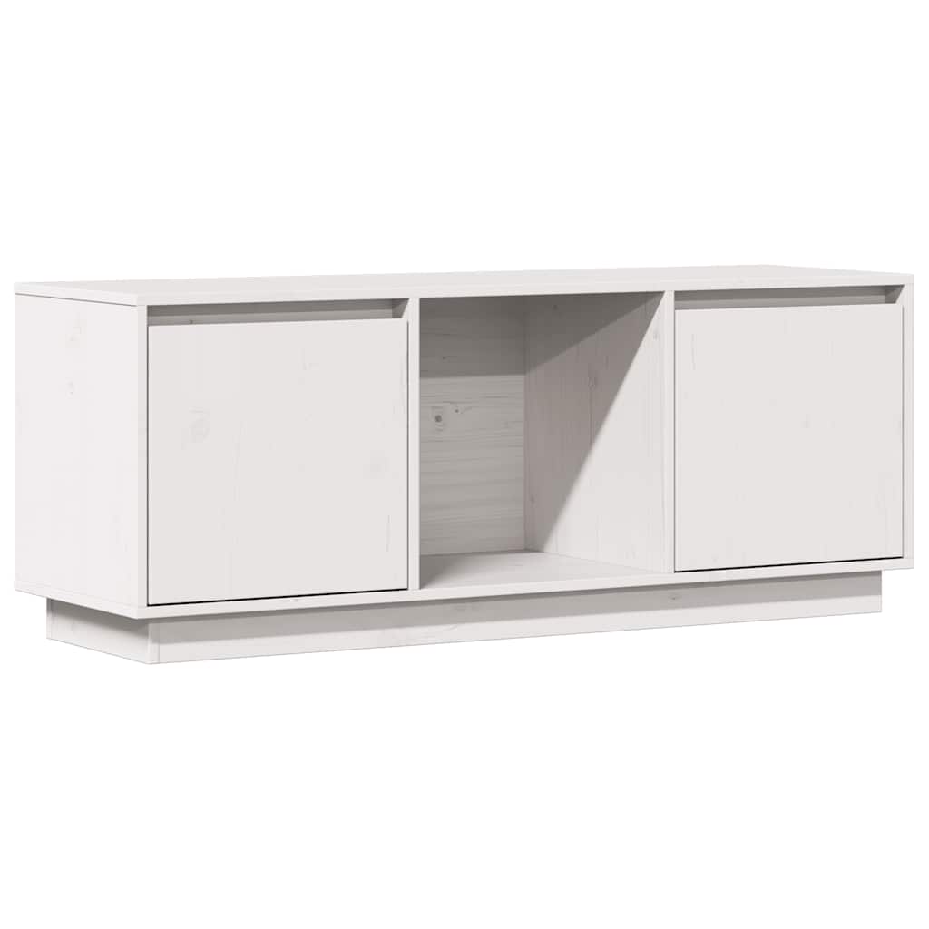 TV ormarić bijela 110,5 x 35 x 44 cm od masivne borovine