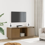 TV ormarić smeđa boja meda 110,5x35x44 cm od masivne borovine