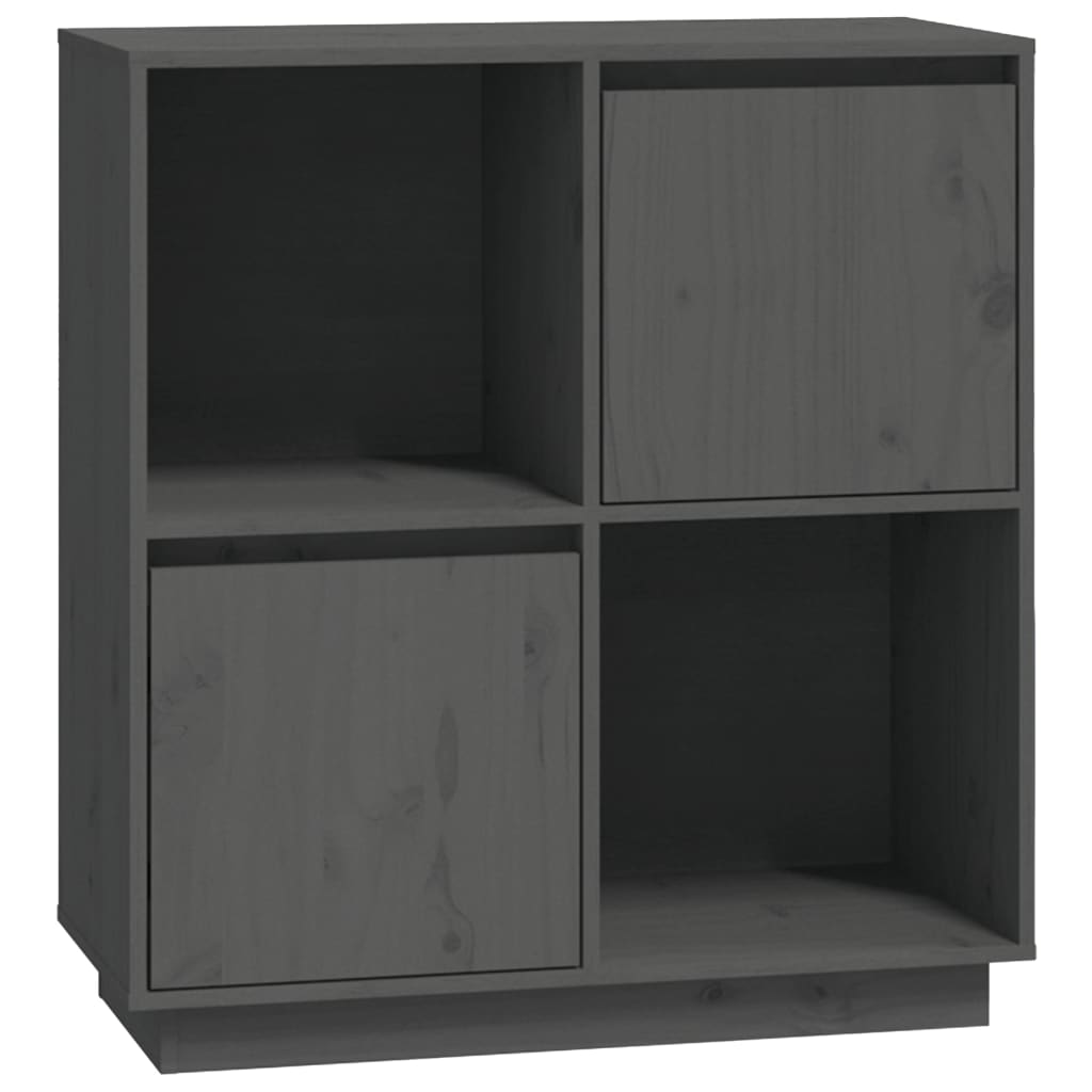 Komoda sivi 74x35x80 cm od masivne borovine