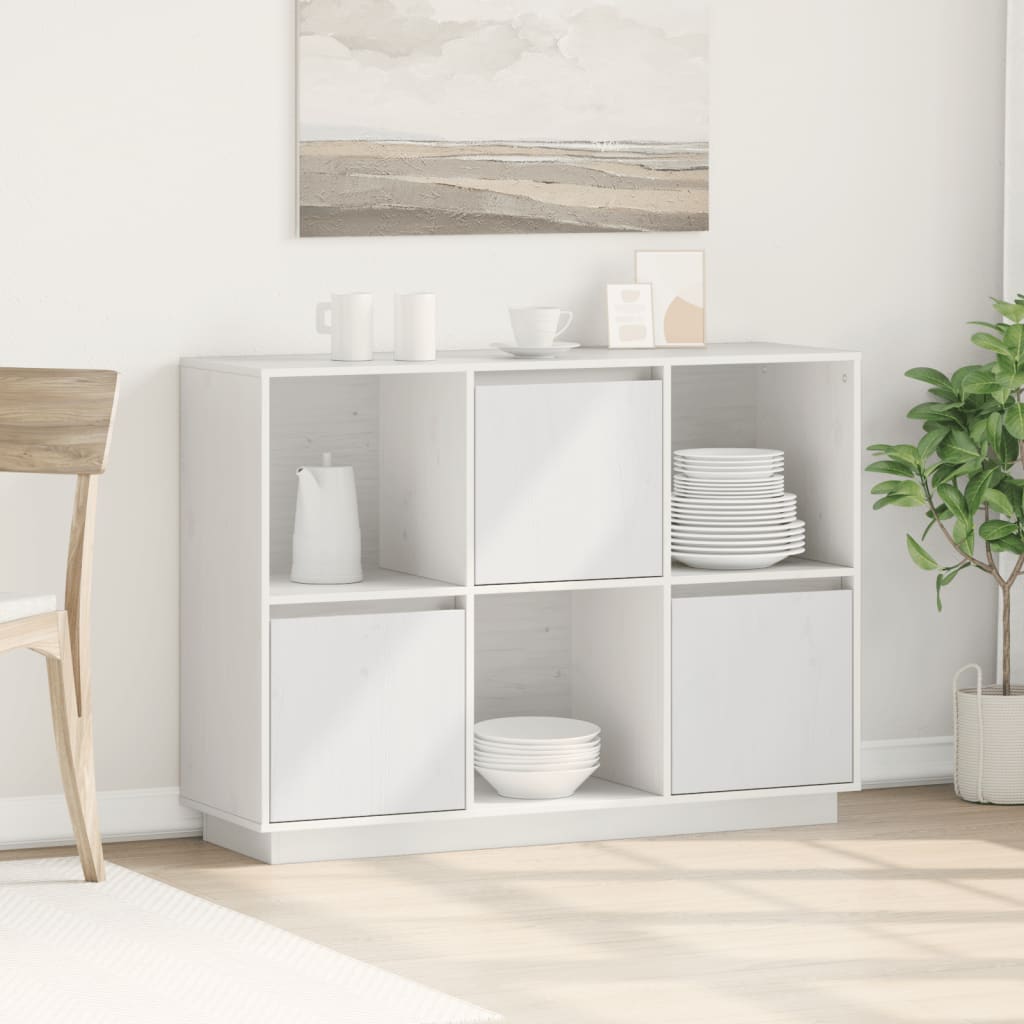 Komoda bijela 110,5x35x80 cm od masivne borovine