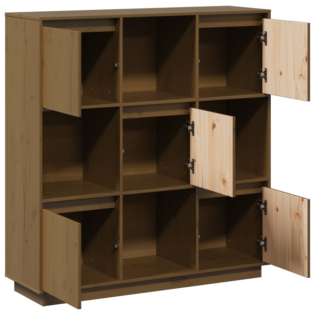 Visoka komoda boja meda 110,5 x 35 x 117 cm od masivne borovine