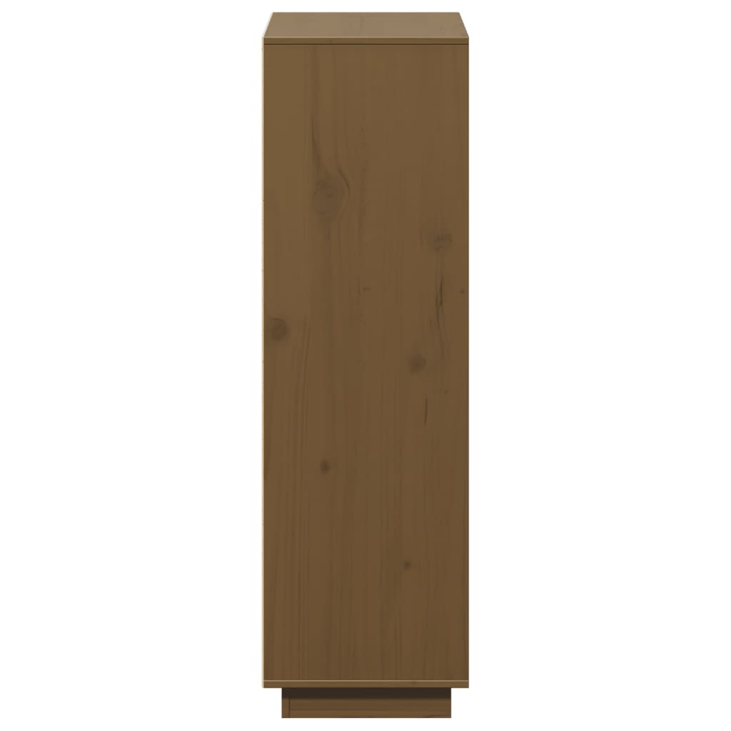 Visoka komoda boja meda 110,5 x 35 x 117 cm od masivne borovine