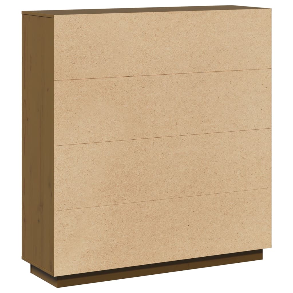 Visoka komoda boja meda 110,5 x 35 x 117 cm od masivne borovine