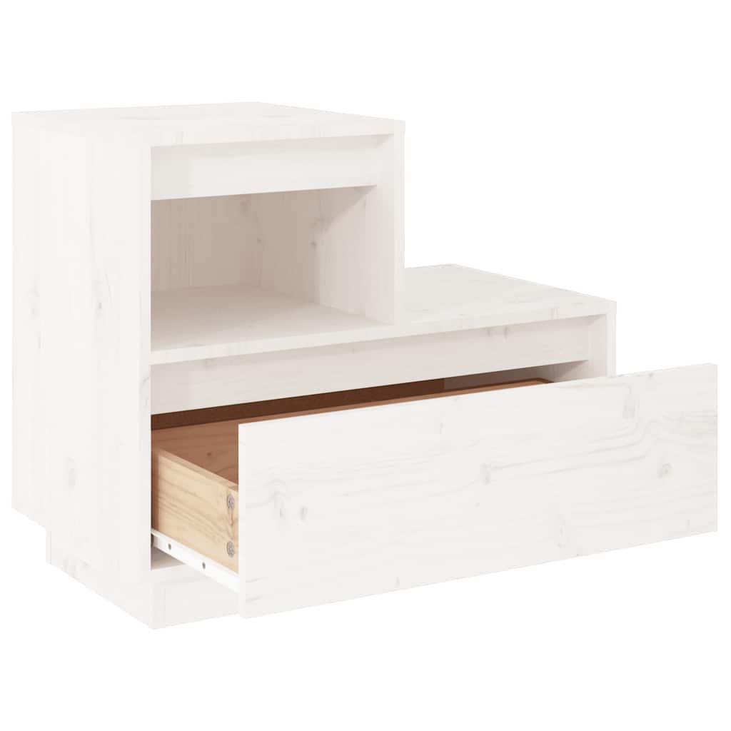 Noćni ormarići 2 kom bijeli 60x34x51 cm od masivne borovine