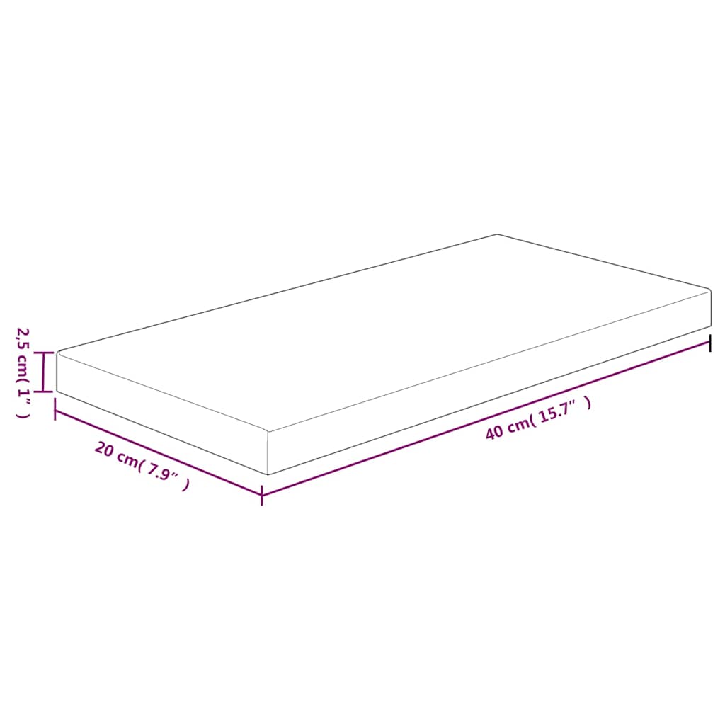 Daska za police 40x20x2,5 cm neobrađena masivna hrastovina