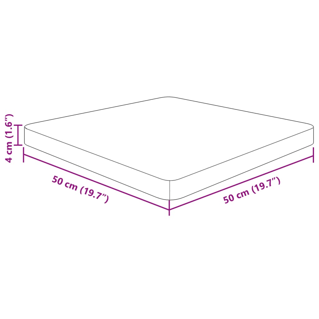 Četvrtasta stolna ploča tamnosmeđa 50x50x4 cm tretirani hrast