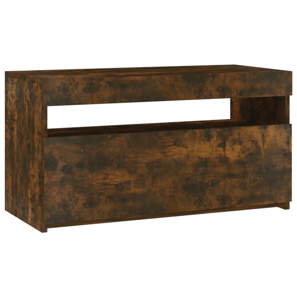 TV ormarić s LED svjetlima boja dimljenog hrasta 75x35x40 cm