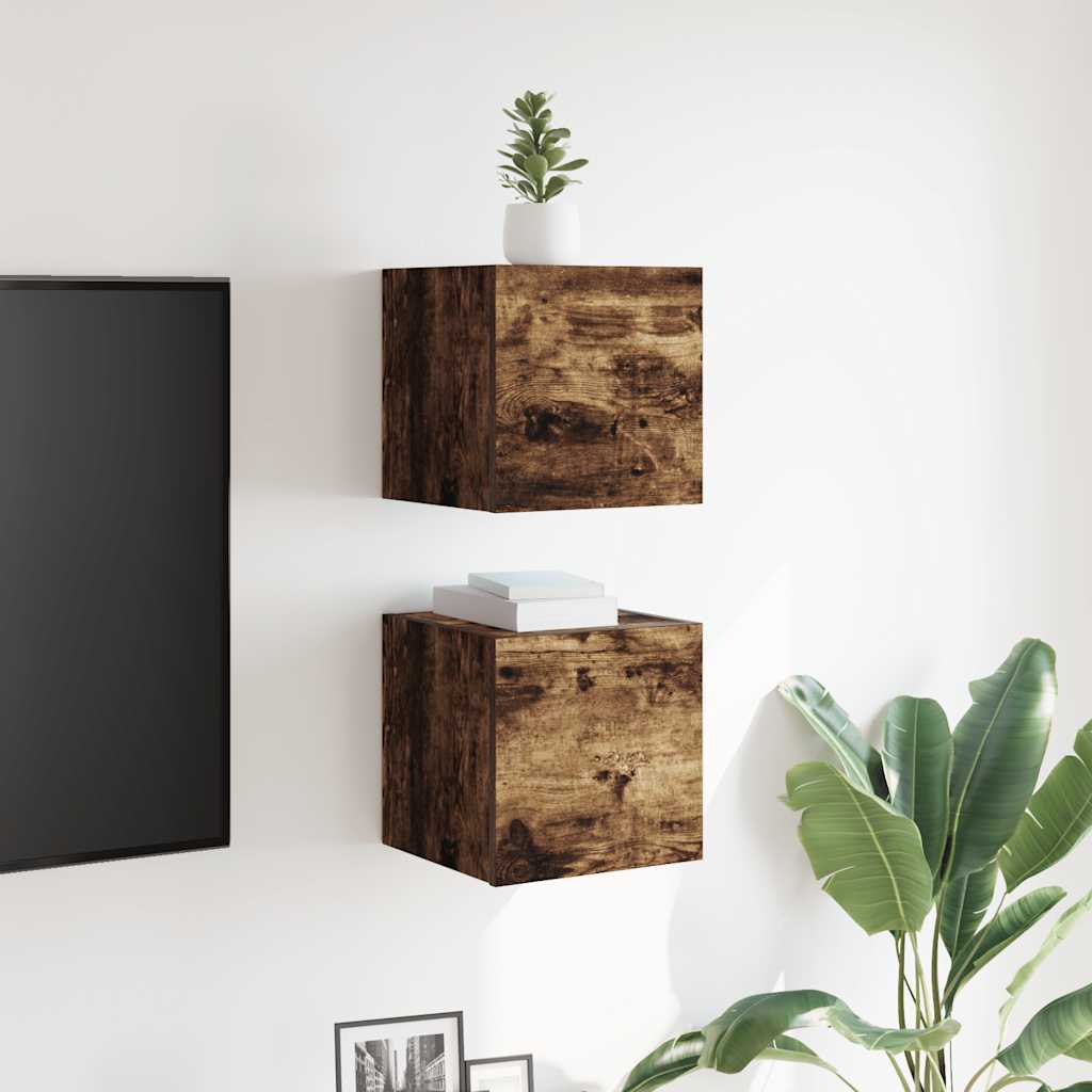 Zidni TV ormarići 2 kom boja dimljenog hrasta 30,5 x 30 x 30 cm
