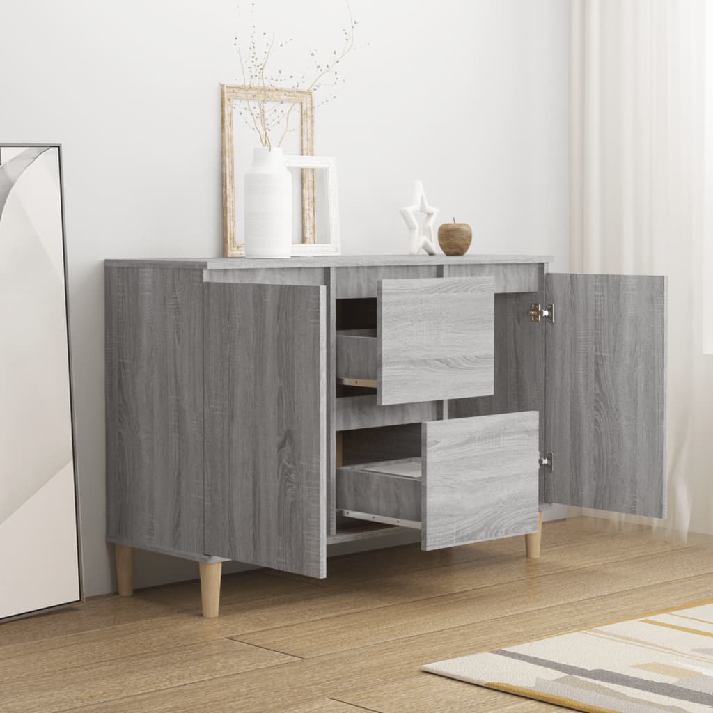 Komoda siva boja hrasta 101x35x70 cm od konstruiranog drva