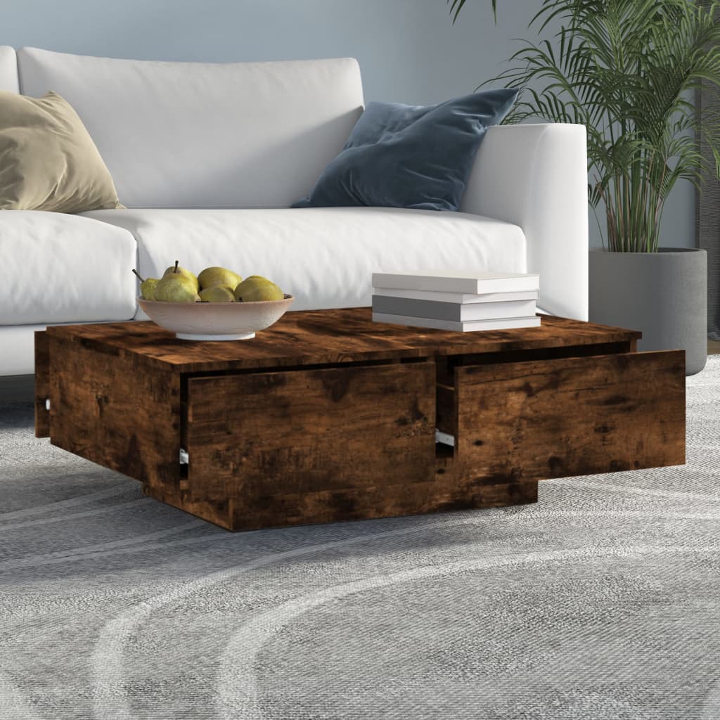 Stolić za kavu boja hrasta 90 x 60 x 31 cm konstruirano drvo