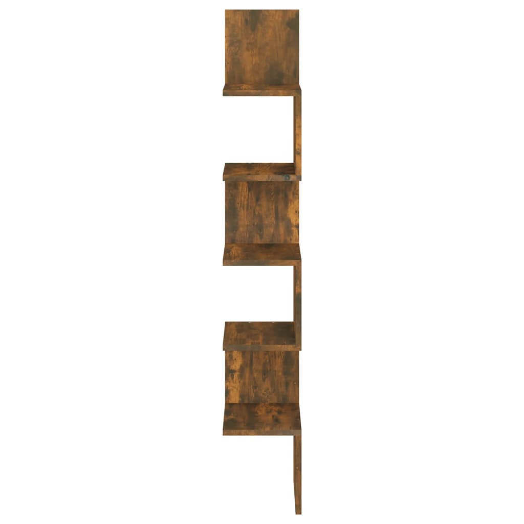 Kutna zidna polica boja hrasta 20x20x127,5 cm konstruirano drvo
