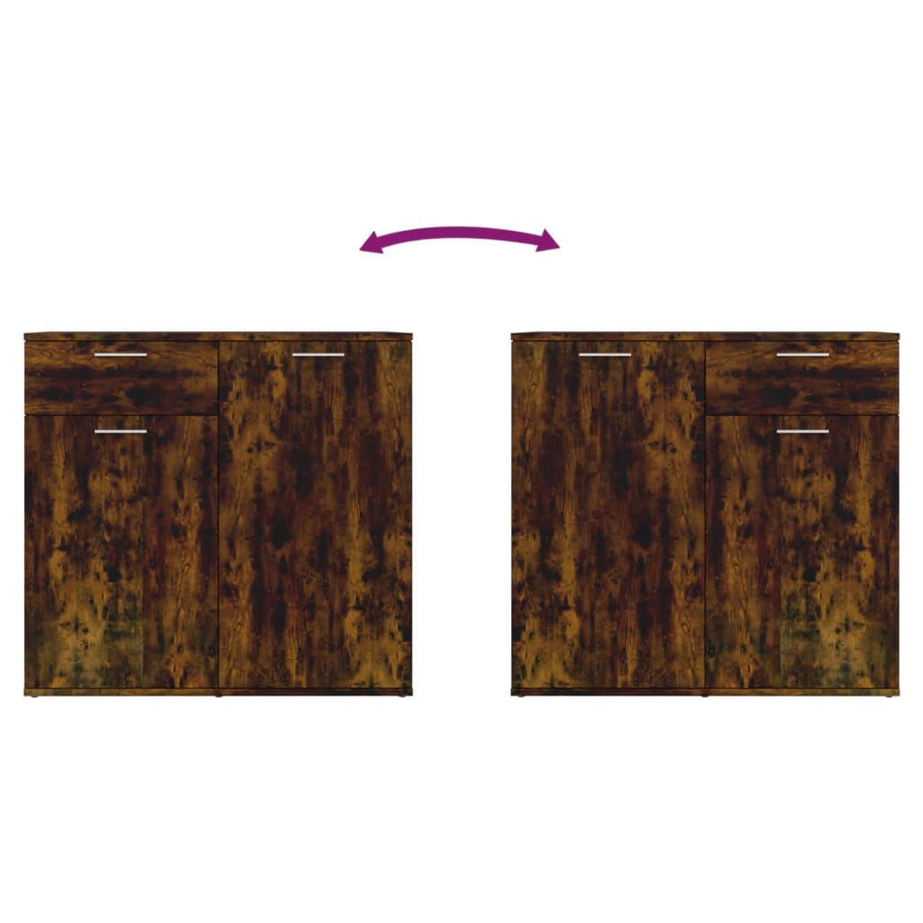 Komoda boja dimljenog hrasta 80 x 36 x 75 cm konstruirano drvo