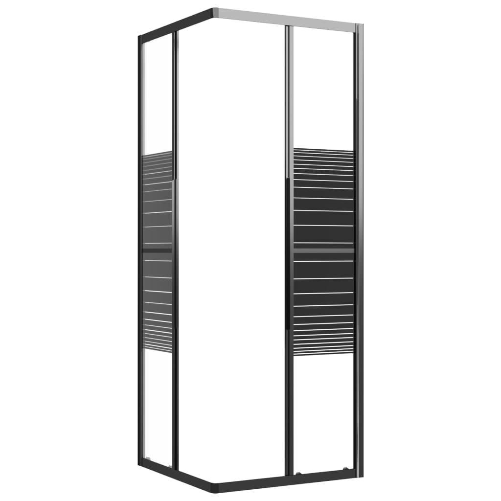 Prugasta tuš-kabina ESG 80 x 80 x 180 cm crna