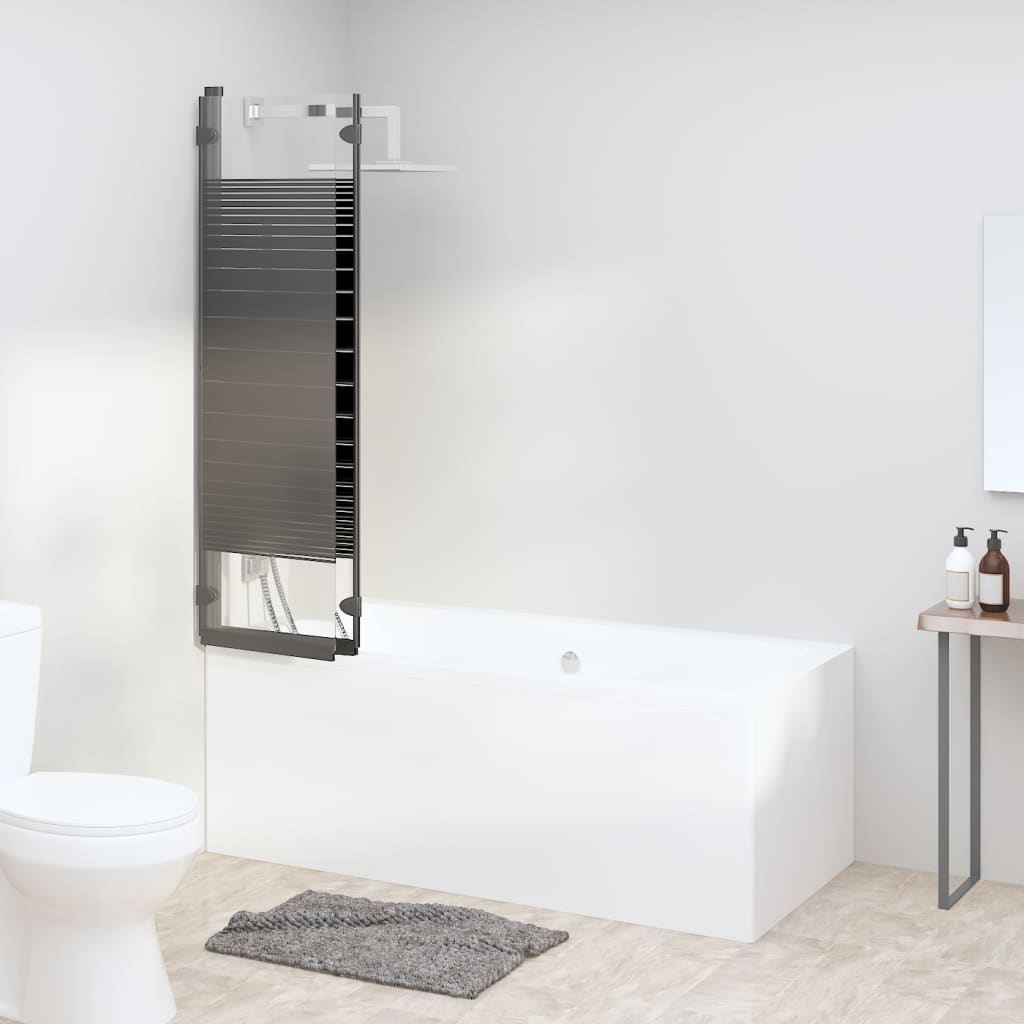 Sklopiva pregrada za tuš 3 panela 130 x 130 cm ESG crna