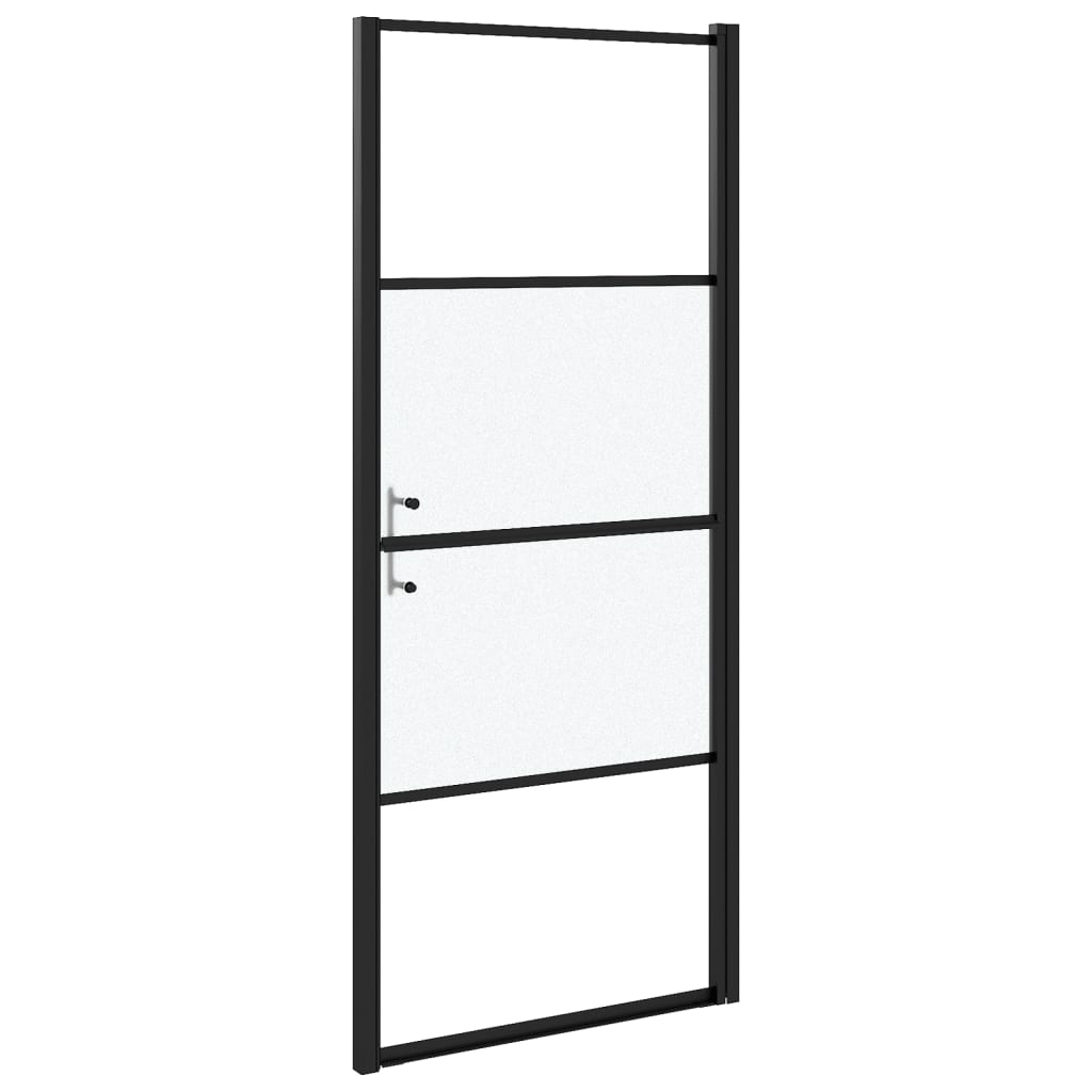 Vrata za tuš-kabinu 81x195 cm napola mutno kaljeno staklo crna