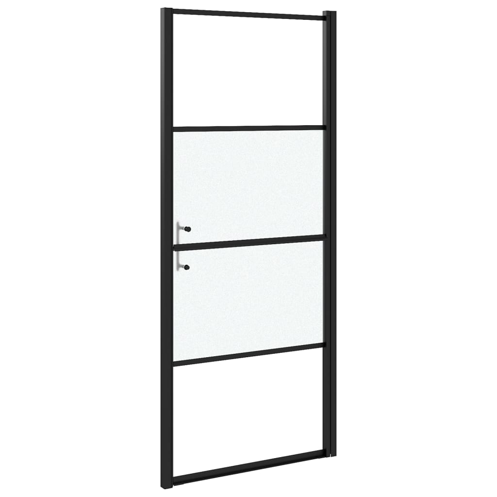 Vrata za tuš-kabinu 91x195 cm napola mutno kaljeno staklo crna