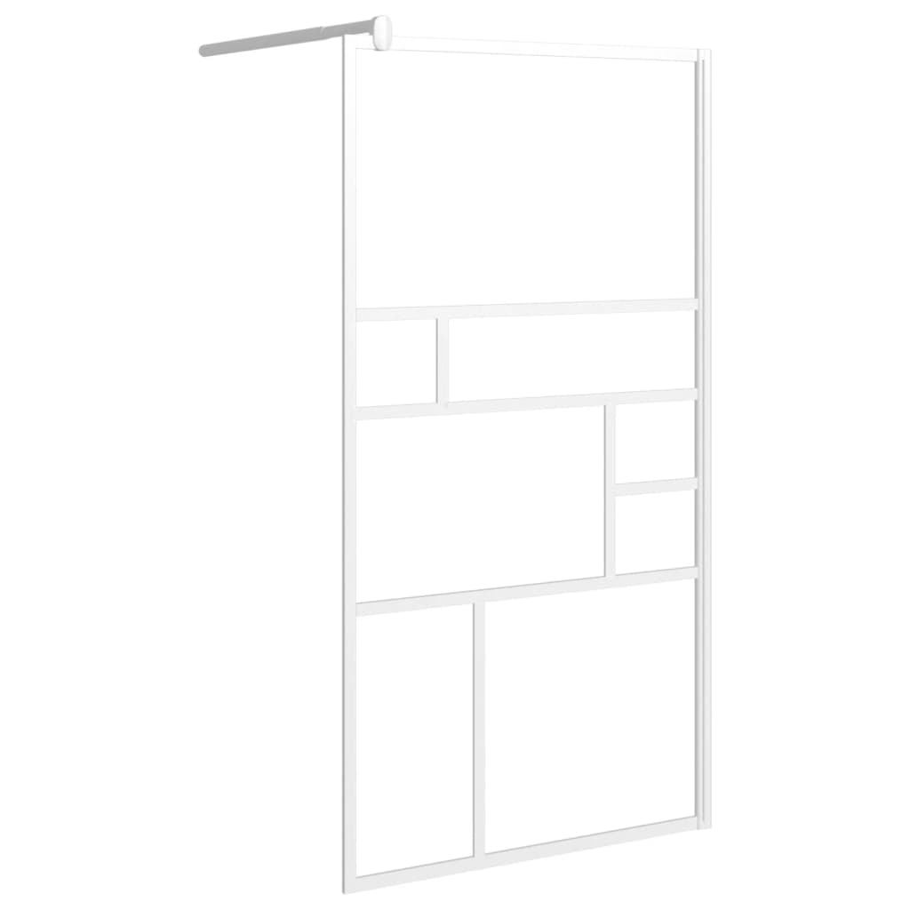 Pregrada za tuš 100 x 195 cm sa staklom ESG bijela