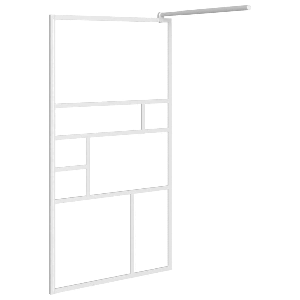 Pregrada za tuš 115 x 195 cm sa staklom ESG bijela