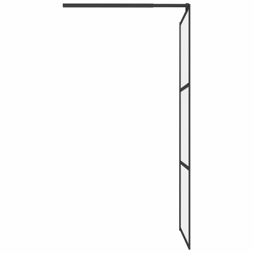Pregrada za tuš 80 x 195 cm s mutnim staklom ESG crna