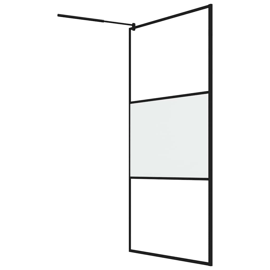 Pregrada za tuširanje 115 x 195 cm s mutnim staklom ESG crna