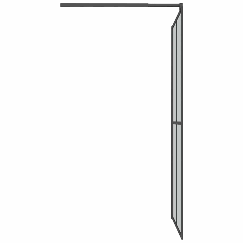 Pregrada za tuš 100 x 195 cm od tamnog kaljenog stakla