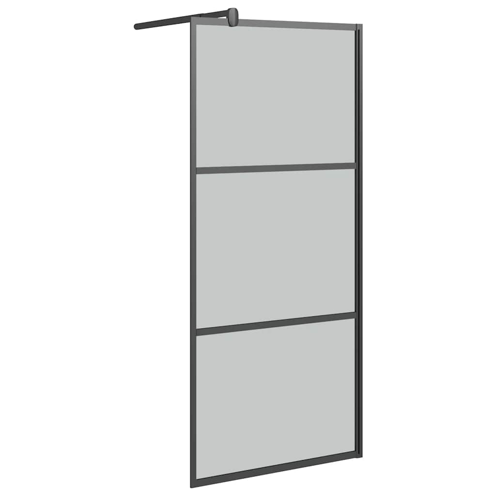 Pregrada za tuširanje 90 x 195 cm s tamnim staklom ESG crna