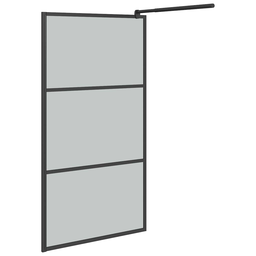 Pregrada za tuširanje 115 x 195 cm s tamnim staklom ESG crna