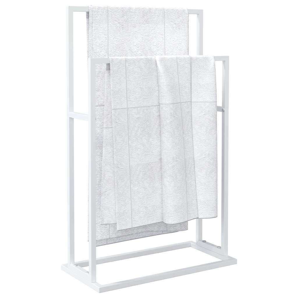 Samostojeći stalak za ručnike bijeli 48 x 24 x 78,5 cm željezni