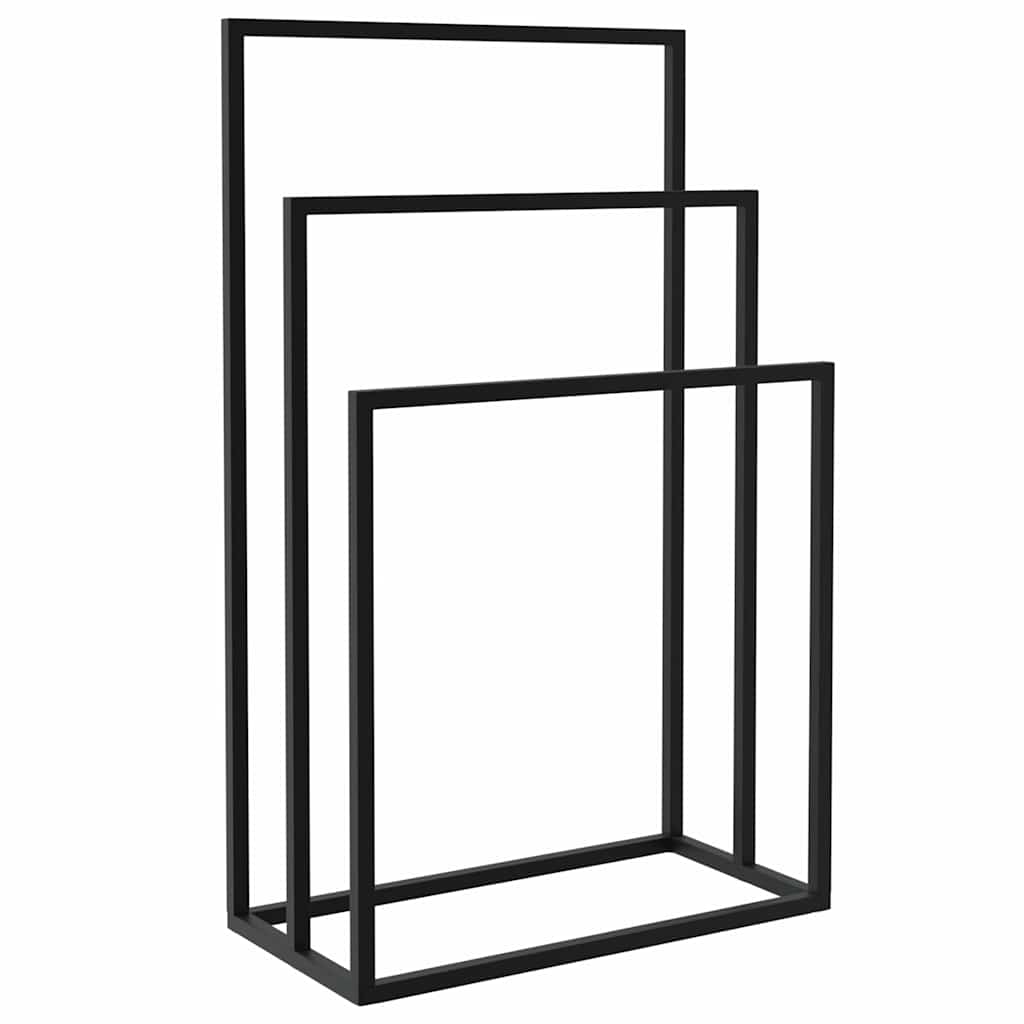 Samostojeći stalak za ručnike crni 48 x 24 x 79 cm željezni