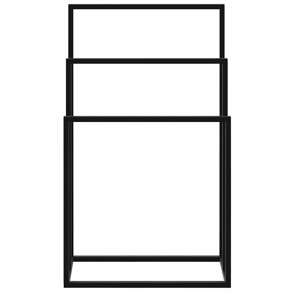 Samostojeći stalak za ručnike crni 48 x 24 x 79 cm željezni