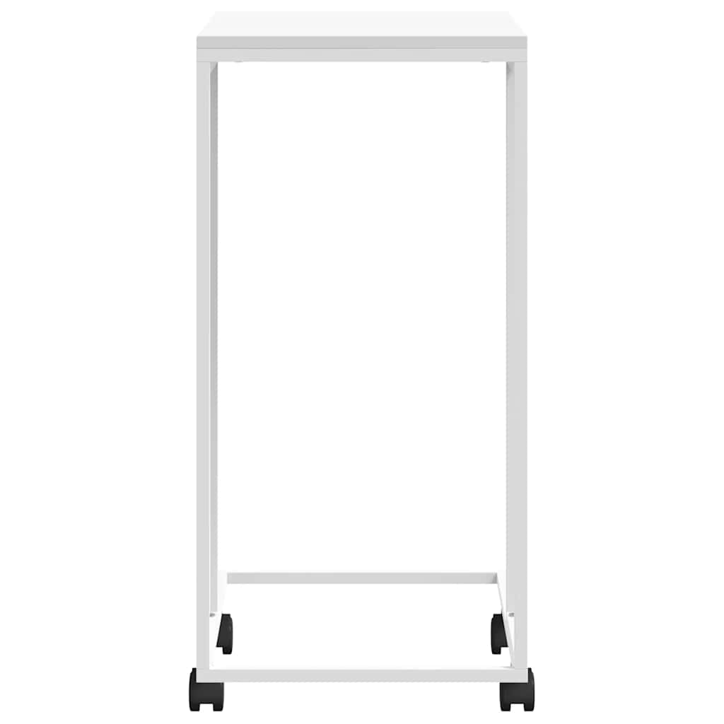 Bočni stolić s kotačima bijeli 40x30x63,5 cm konstruirano drvo