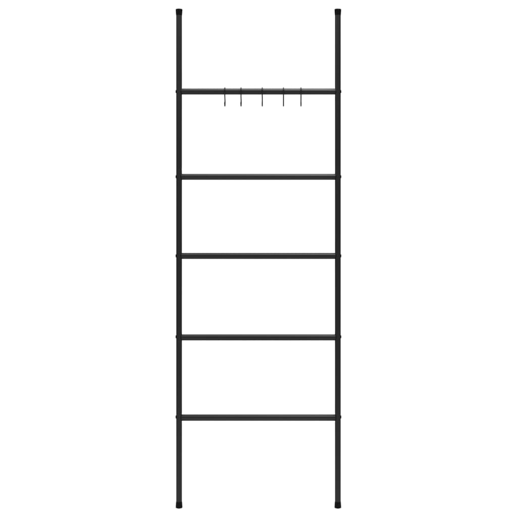 Ljestve za vješalicu za ručnike s 5 razina crne 58x175 cm željezne